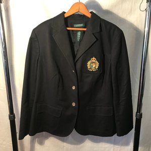 Lauren Ralph Lauren Black Crest Blazer Prep